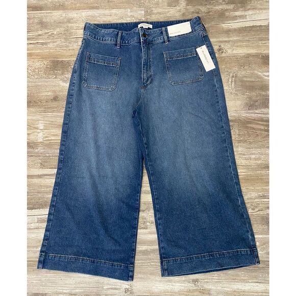 Liz Claiborne Wide Leg Crop Jeans Women’s Sz 16 NWT - Picture 1 of 4